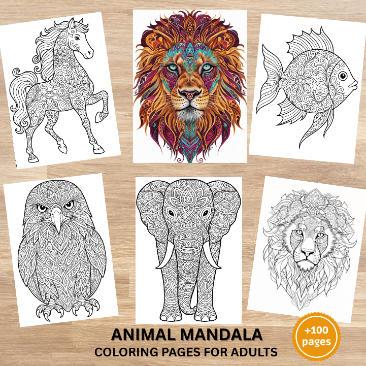 100+ Animal Mandala Coloring Pages for Adults – PDF, PNG & JPG Download
