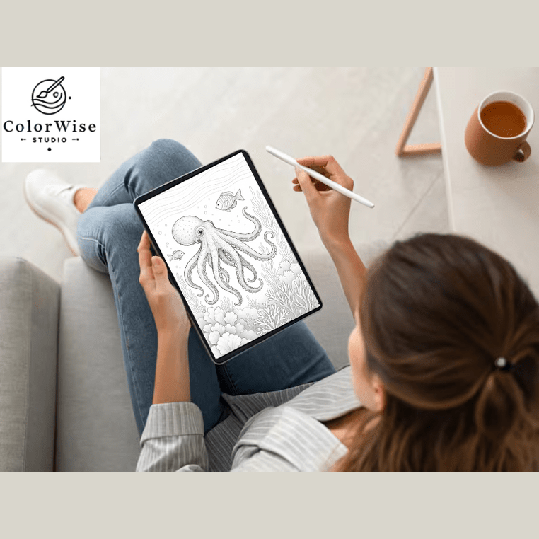 50 Ocean Animal Coloring Pages for Kids and Adults – Instant Download