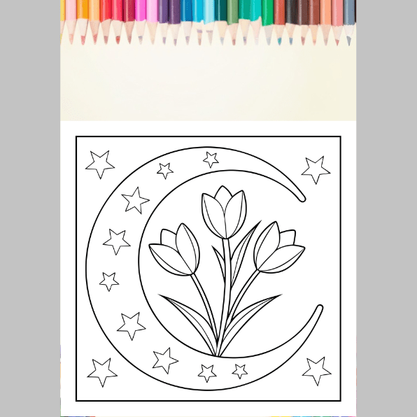 Easy Spring Coloring Pages for Kids – Digital Download