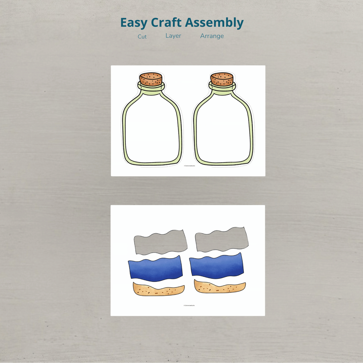 Ocean Bottle Paper Craft – Printable Ocean Craft for Kids