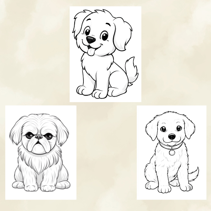Puppy Coloring Pages – 80+ Printable PDF, PNG, JPG Digital Download for Kids & Adults