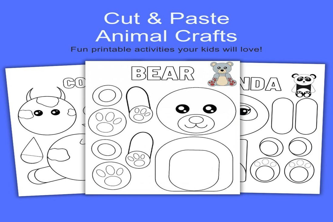 Animal Cut and Glue Crafts Printable (Free Templates for Kids)
