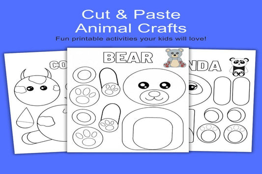 Animal Cut and Glue Crafts Printable (Free Templates for Kids)