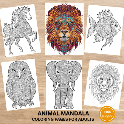 100+ Animal Mandala Coloring Pages for Adults – PDF, PNG & JPG Download
