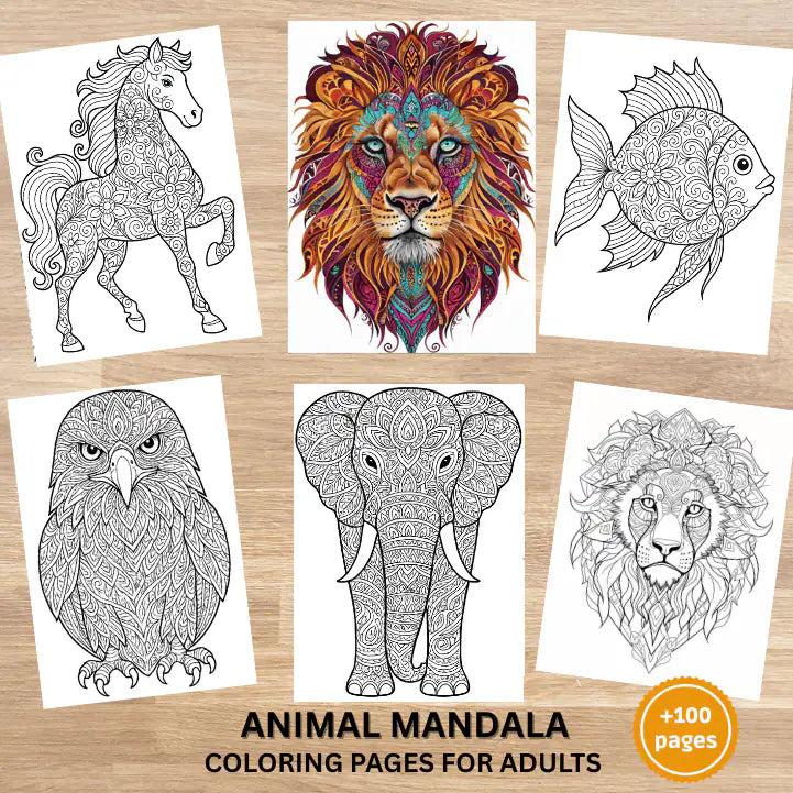 100+ Animal Mandala Coloring Pages for Adults – PDF, PNG & JPG Download