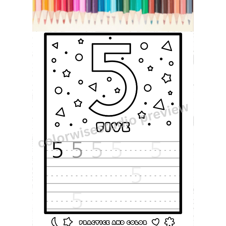 Color & Trace Numbers Worksheets 1–10 | Preschool Printable