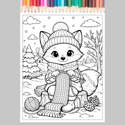 Winter Animals Coloring Pages – Digital Download PDF, PNG & JPG 46+ Pages for Kids