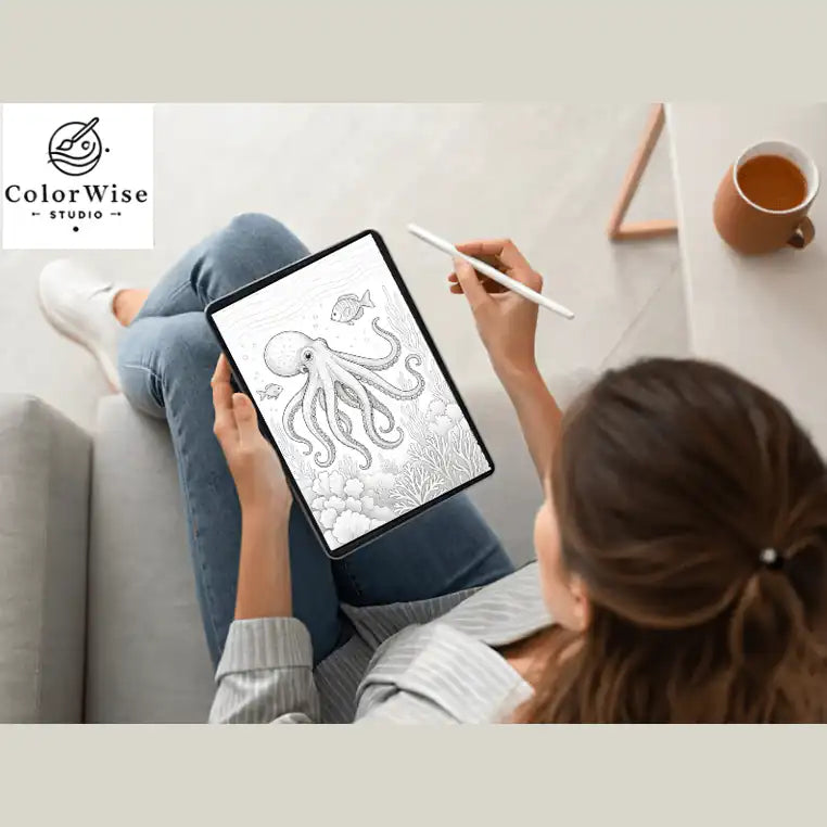 50 Ocean Animal Coloring Pages for Kids and Adults – Instant Download