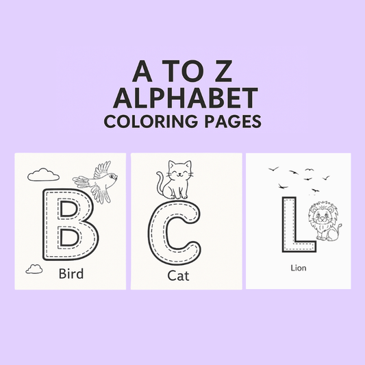 A to Z Alphabet Coloring Pages for Kids – Printable Letter Tracing Worksheets (PDF, PNG, JPG)