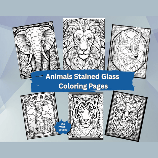 Animals Stained Glass Coloring Pages