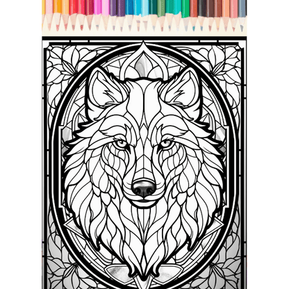 Animals Stained Glass Coloring Pages