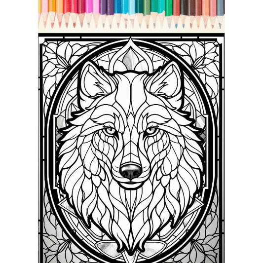 Animals Stained Glass Coloring Pages