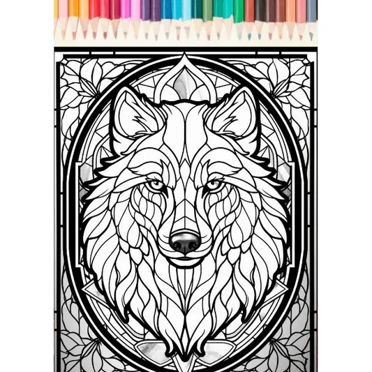 Animals Stained Glass Coloring Pages