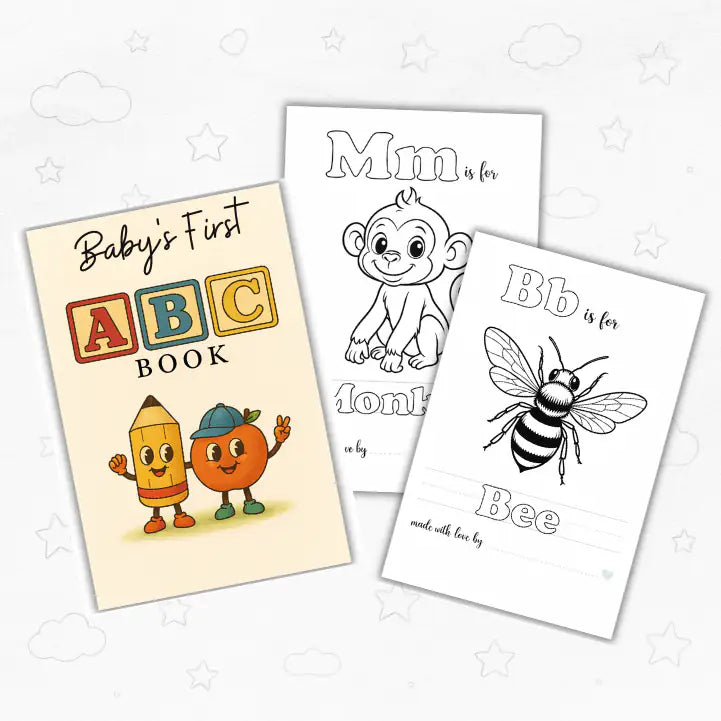 Baby’s First ABC Coloring Pages | Printable Alphabet Book & Baby Shower Gift – Digital Download