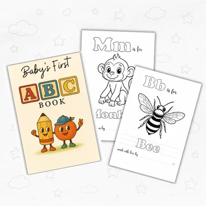Baby’s First ABC Coloring Pages | Printable Alphabet Book & Baby Shower Gift – Digital Download