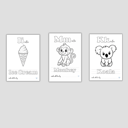 Baby’s First ABC Coloring Pages | Printable Alphabet Book & Baby Shower Gift – Digital Download