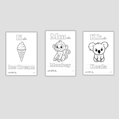 Baby’s First ABC Coloring Pages | Printable Alphabet Book & Baby Shower Gift – Digital Download