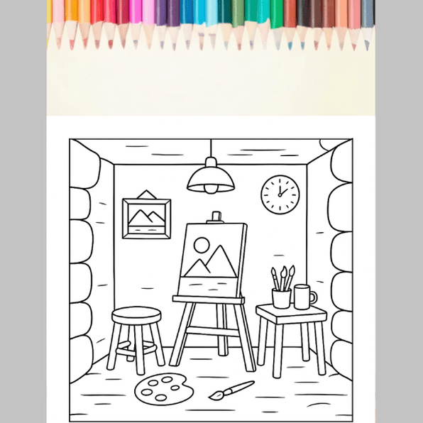 Bold and Easy Little Corner Coloring Pages - Digital Download
