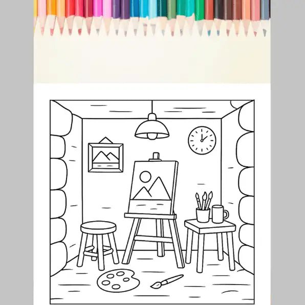 Bold and Easy Little Corner Coloring Pages - Digital Download