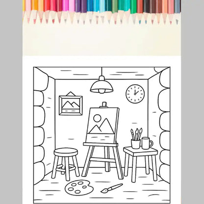 Bold and Easy Little Corner Coloring Pages - Digital Download