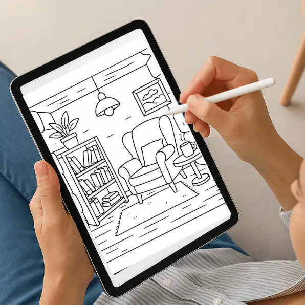 Bold and Easy Little Corner Coloring Pages - Digital Download