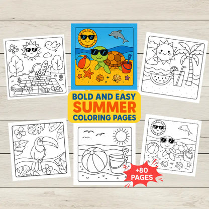 Bold and Easy Summer Coloring Pages for Kids – Fun Printable Activities