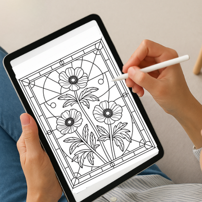 Mandala Stained Glass Coloring Pages for Adults – Printable Designs