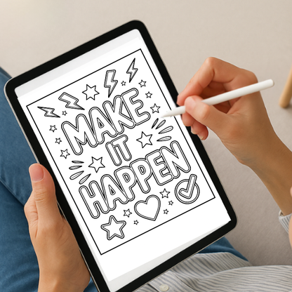 Mental Health Coloring Pages – Inspirational Affirmations for Relaxation | Printable PDF, PNG & JPG