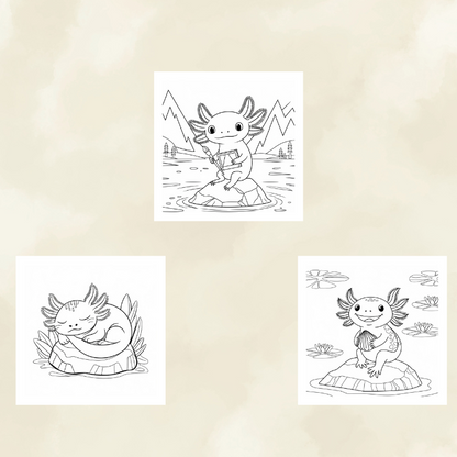 Axolotl Coloring Pages for Kids - 60+ Cute and Fun Designs - Instant Download