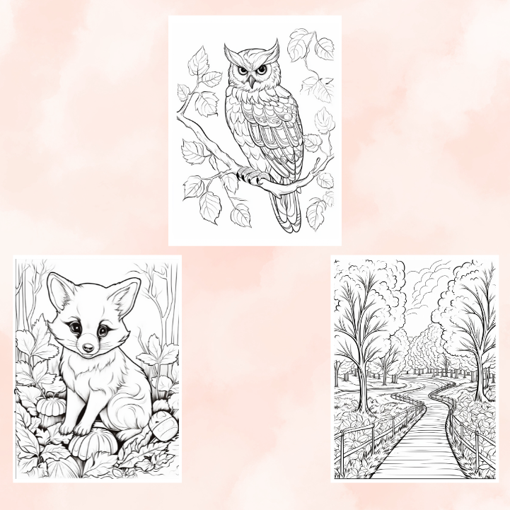 Autumn Coloring Pages for Adults & Kids – Fall-Themed Digital Downloads