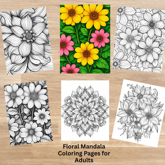 Floral Mandala Coloring Pages for Adults – 80+ Printable Designs PDF, PNG, JPG