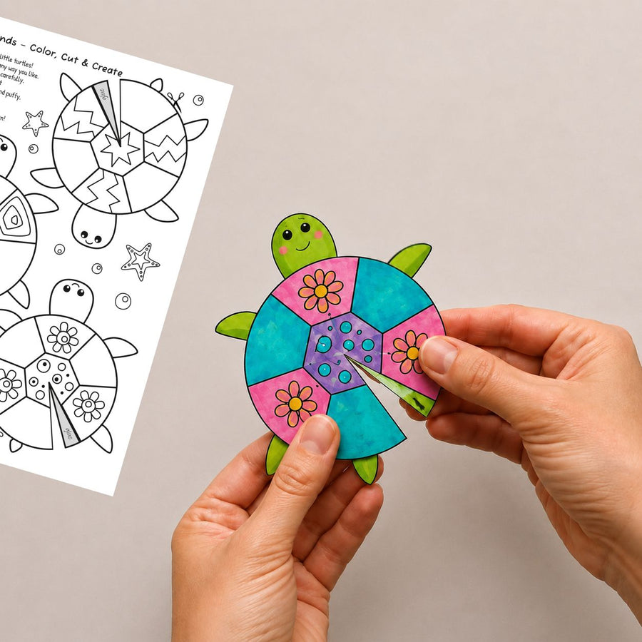 Turtle Printable Craft for Kids – Easy 3D Paper Activity for Kids & Preschool