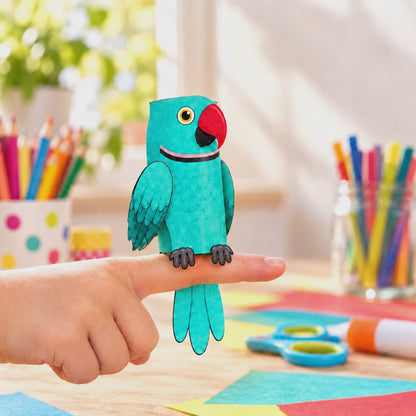 Printable Bird Finger Puppets – Parrot Paper Craft for Kids