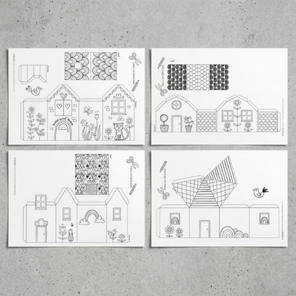 Printable Paper Houses Craft for Kids – Color, Cut & Build DIY Activity Digital Download