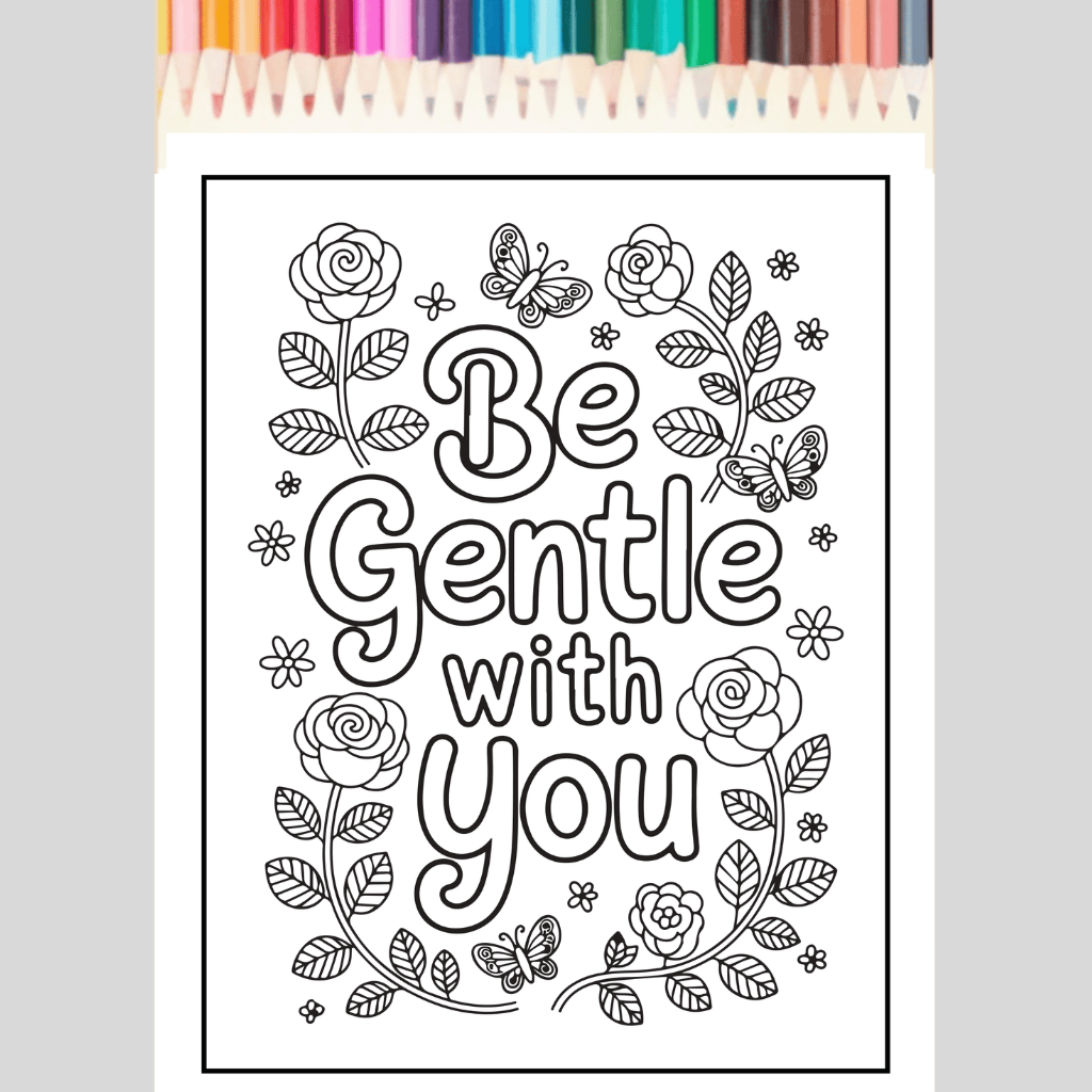 Self Care Coloring Sheets - 50 Pages of Inspirational Quotes and Calming Designs