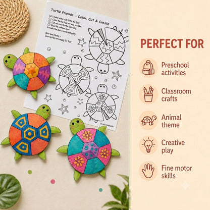 Turtle Printable Craft for Kids – Easy 3D Paper Activity for Kids & Preschool